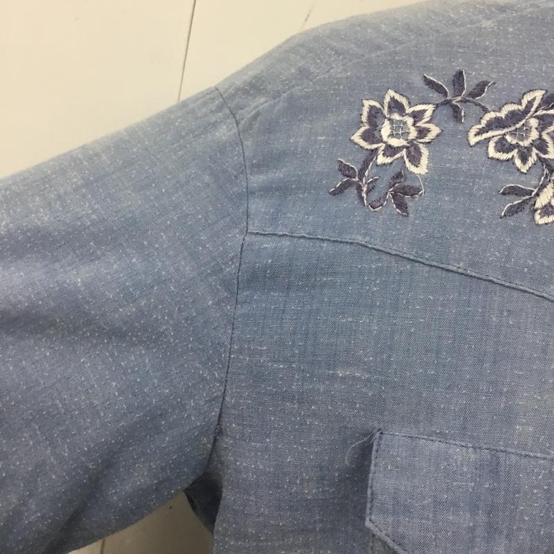 古着 USED シャツ、ブラウス 半袖 半袖シャツ カラーシャツ mr.leggs 古着70s ヴィンテージシャツ 刺繍 青 / ブルー /  メンズ USED 古着 中古 10120810