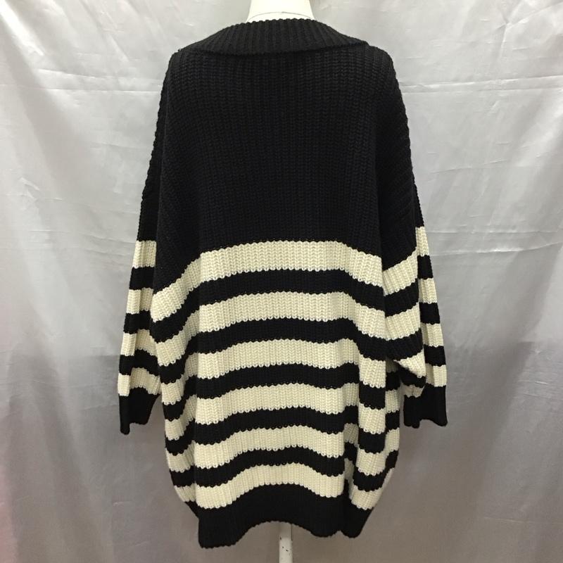 ザラ ZARA ニット、セーター 長袖 6873 105 104 オーバーサイズ S ボーダー柄 黒 / ブラック / X アイボリー / アイボリー /  レディース USED 古着 中古 10118408