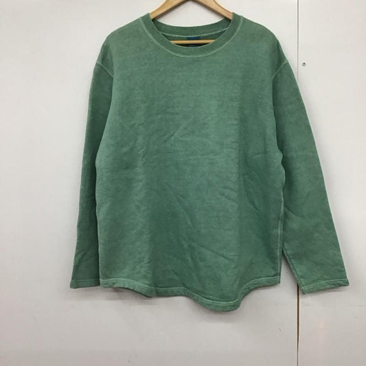 グッドオン Good On トレーナー 長袖 長袖トレーナー スウェット クルーネック プルオーバー L 無地 緑 / グリーン /  メンズ USED 古着 中古 10142400