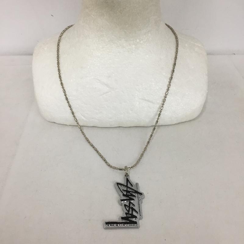 ステューシー STUSSY アクセサリー ネックレス、ペンダント ロゴ、文字 銀 / シルバー / X 黒 / ブラック /  メンズ USED 古着 中古 10146894