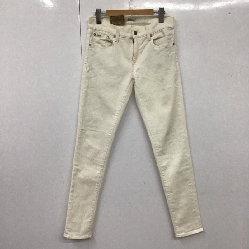 ポロラルフローレン POLO RALPH LAUREN パンツ デニム、ジーンズ デニムパンツ スリムパンツ ストレッチパンツ ジーンズ 27インチ 無地 白 / ホワイト /  レディース USED 古着 中古 10107363