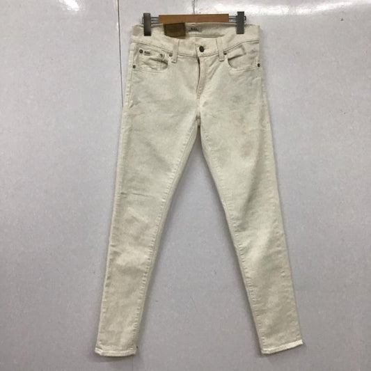 ポロラルフローレン POLO RALPH LAUREN パンツ デニム、ジーンズ デニムパンツ スリムパンツ ストレッチパンツ ジーンズ 27インチ 無地 白 / ホワイト /  レディース USED 古着 中古 10107363