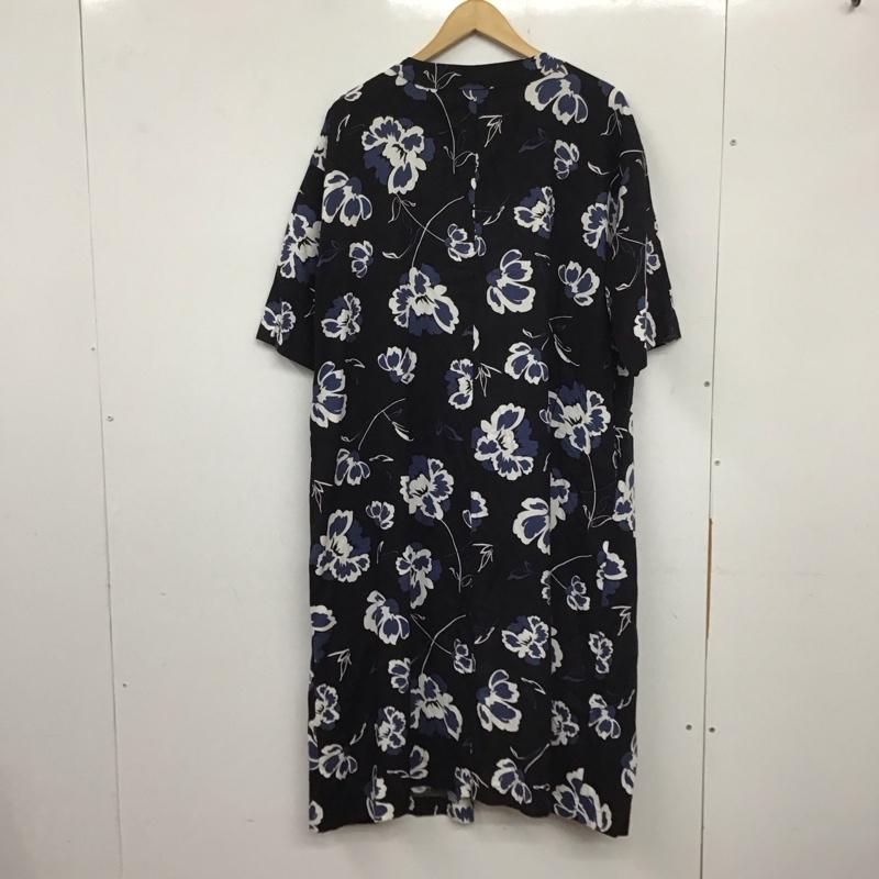アズールバイマウジー AZUL BY MOUSSY カーディガン 半袖 250CSA30-587D BIG FLOWER GOWN ビッグフラワーガウン S 総柄 X 花柄 黒 / ブラック /  レディース USED 古着 中古 10138094