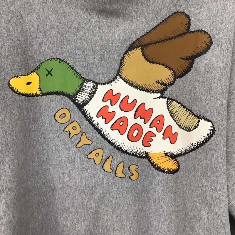 ヒューマンメード HUMAN MADE トレーナー 長袖 KAWS スウェット 裏起毛 プリント XL ロゴ、文字 灰 / グレー /  メンズ USED 古着 中古 10133567