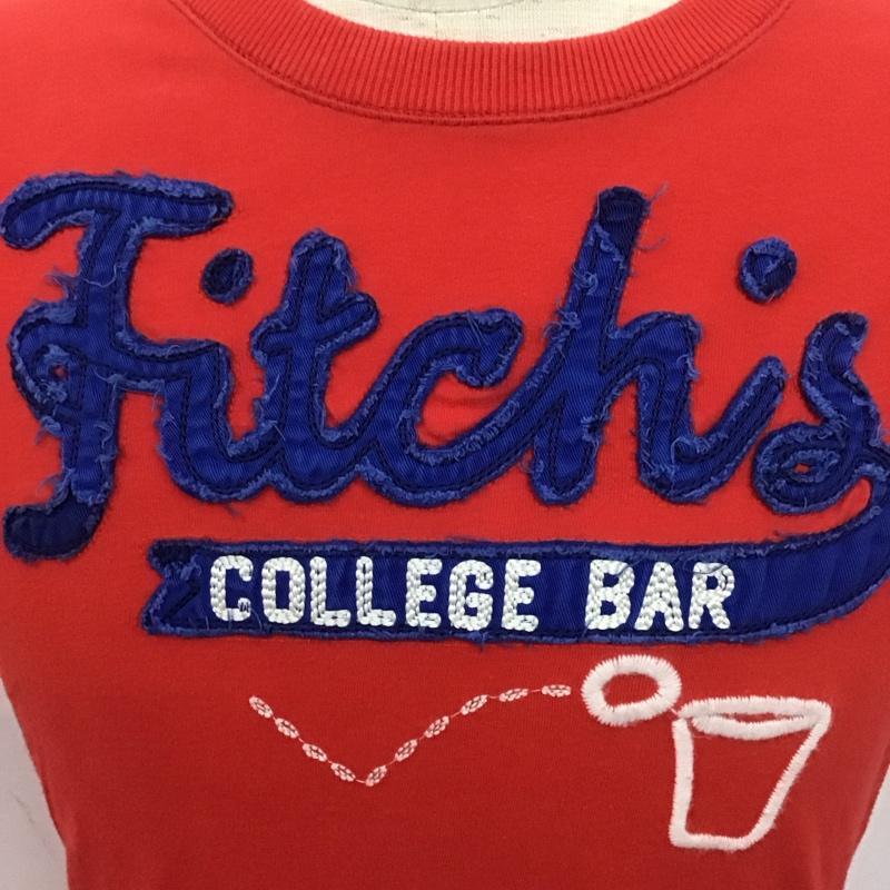 アバクロンビーアンドフィッチ ABERCROMBIE&FITCH Tシャツ 半袖 クルーネック 刺繍 S ロゴ、文字 赤 / レッド /  メンズ USED 古着 中古 10106960