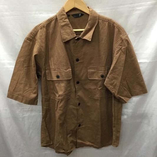 ラコレ LAKOLE シャツ、ブラウス 半袖 LKMF01U0NM ビッグシルエット オーバーサイズ L 無地 茶 / ブラウン /  メンズ USED 古着 中古 10117766