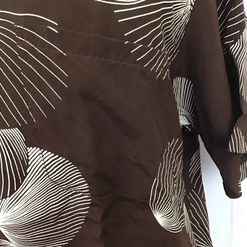 デュークカハナモク DUKE KAHANAMOKU シャツ、ブラウス 半袖 DK37570 DUKE S SHELL スペシャルエディション アロハシャツ 箱有 L 総柄 茶 / ブラウン /  メンズ USED 古着 中古 10107551