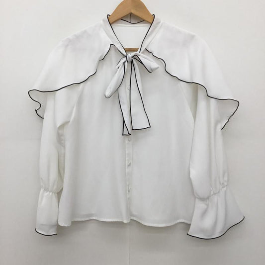 ジルスチュアート JILLSTUART シャツ、ブラウス 長袖 125-3110005 ケープフリルブラウス FREE 無地 白 / ホワイト /  レディース USED 古着 中古 10150338