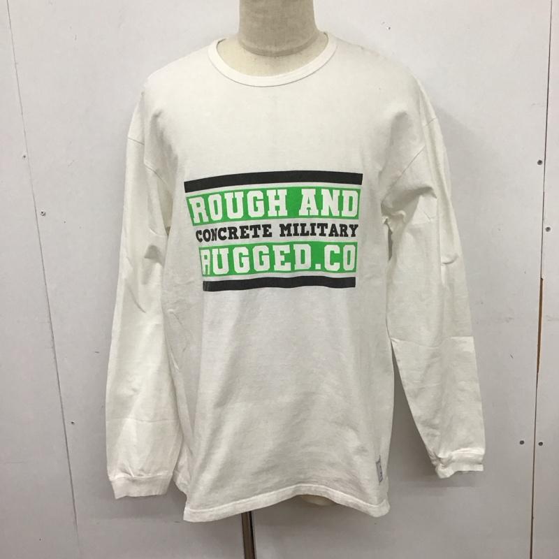 ラフアンドラゲッド ROUGH and RUGGED カットソー 長袖 長袖カットソー プリントカットソー クルーネック XL プリント 白 / ホワイト /  メンズ USED 古着 中古 10126195