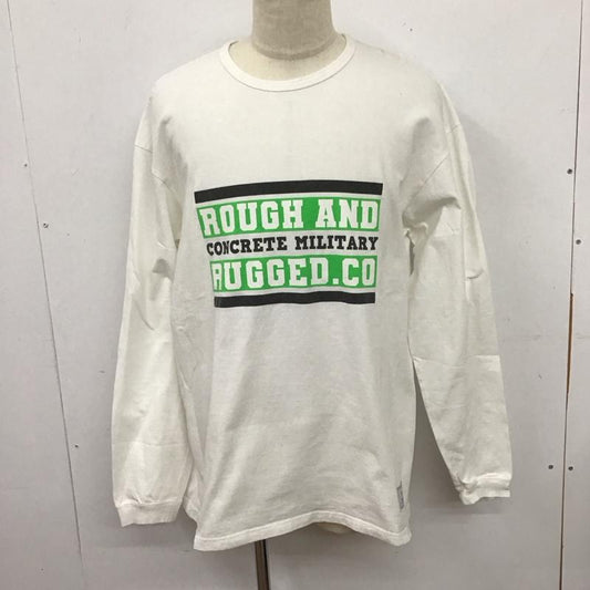ラフアンドラゲッド ROUGH and RUGGED カットソー 長袖 長袖カットソー プリントカットソー クルーネック XL プリント 白 / ホワイト /  メンズ USED 古着 中古 10126195
