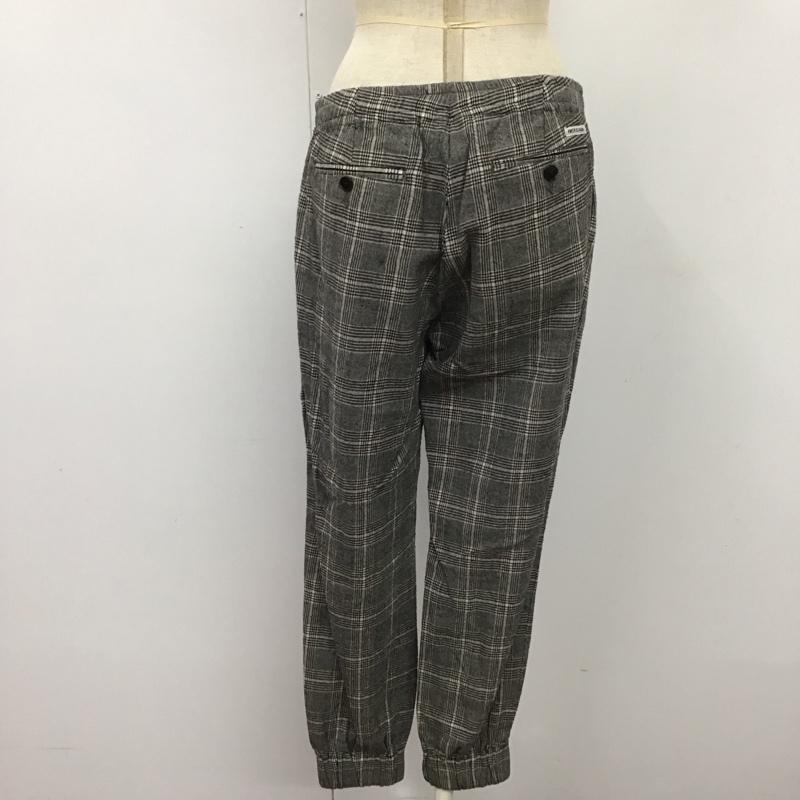 アメリカーナ AMERICANA パンツ スラックス ウール混 M チェック 黒 / ブラック / X 白 / ホワイト /  レディース USED 古着 中古 10117366