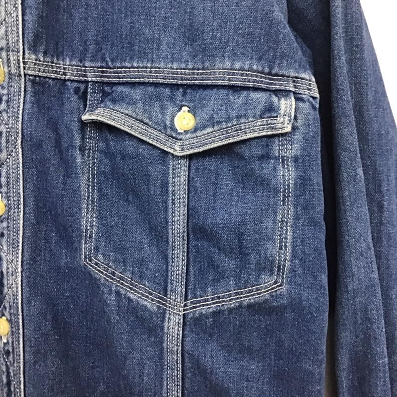 古着 USED シャツ、ブラウス 長袖 長袖シャツ 無地シャツ カラーシャツ デニムシャツ L 無地 インディゴ / インディゴ /  メンズ USED 古着 中古 10148985