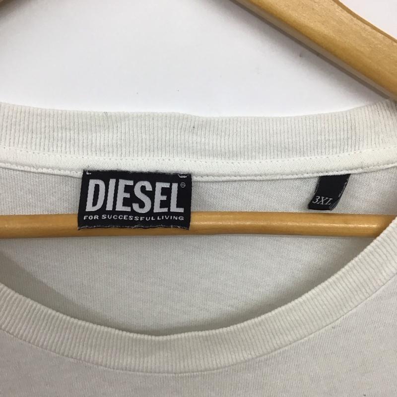 ディーゼル DIESEL Tシャツ 半袖 3L プリント X ロゴ、文字 白 / ホワイト /  メンズ USED 古着 中古 10134827