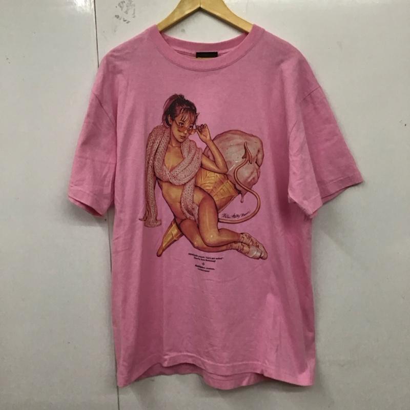 エロスティカ EROSTiKA Tシャツ 半袖 Ice Cream Kana Momonogi XL プリント 桃 / ピンク /  メンズ USED 古着 中古 10123386