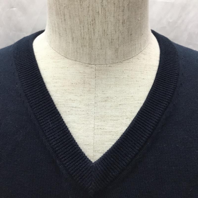 ブルックスブラザーズ BROOKS BROTHERS ニット、セーター 長袖 Vネック タグ付き M 無地 紺 / ネイビー /  メンズ USED 古着 中古 10112874