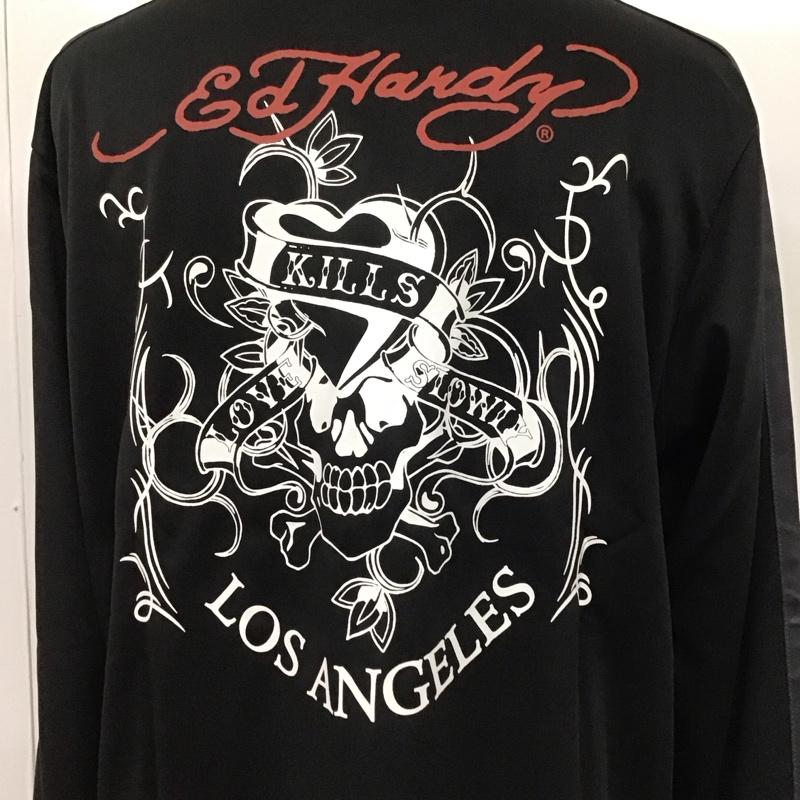 エドハーディー Ed Hardy セットアップ セットアップ 32250701 ジャージ トラックジャケット ジョガーパンツ バックプリント タグ付き L ロゴ、文字 黒 / ブラック /  メンズ USED 古着 中古 10144442