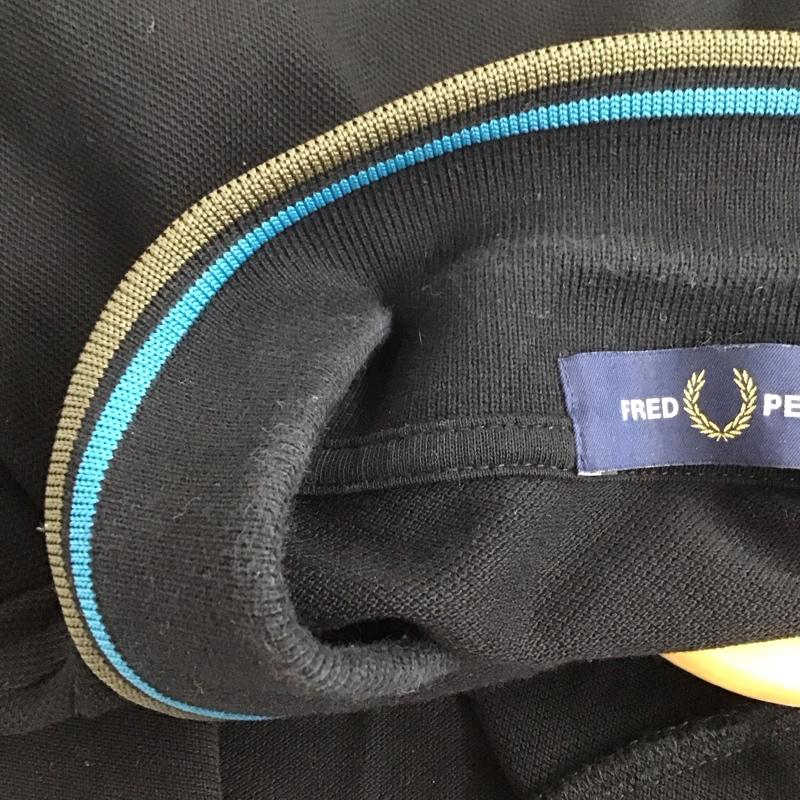 フレッドペリー FRED PERRY ポロシャツ 長袖 長袖ポロシャツ 長袖カットソー カラーシャツ M ロゴ、文字 黒 / ブラック /  メンズ USED 古着 中古 10129890
