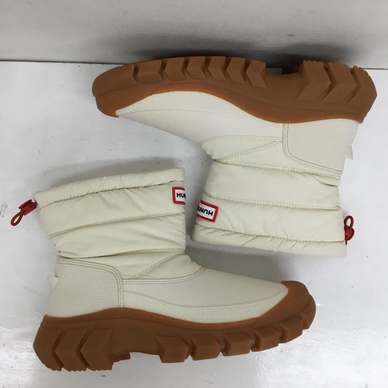 ハンター HUNTER ブーツ ショートブーツ HUNTER INTREPID SHORT SNOW BOOT スノーブーツ US：7 ロゴ、文字 白 / ホワイト /  レディース USED 古着 中古 10144215