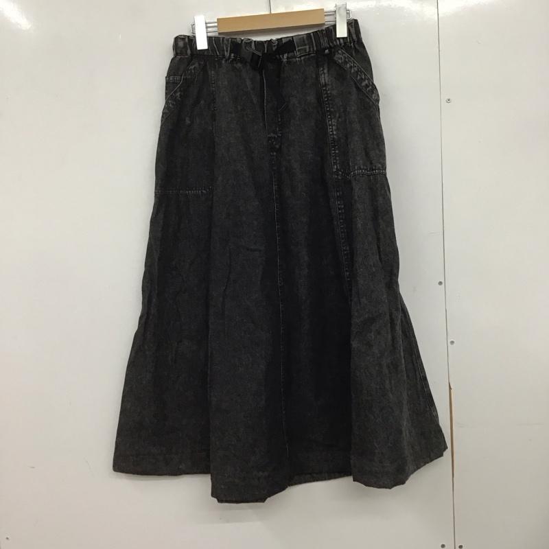 ニコアンド niko and... スカート ロングスカート L 無地 黒 / ブラック /  レディース USED 古着 中古 10147038