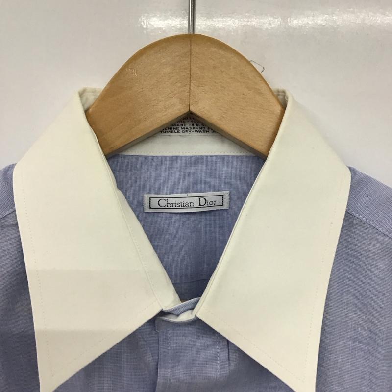 クリスチャンディオール Christian Dior シャツ、ブラウス 長袖 長袖シャツ 無地シャツ カラーシャツ 無地 水色 / ライトブルー /  メンズ USED 古着 中古 10150743