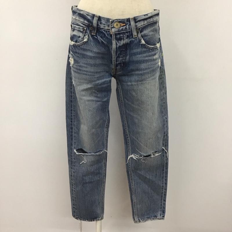マウジー MOUSSY パンツ デニム、ジーンズ 0108AW11-5030 クラッシュデニム ダメージ プリント 2 ダメージ加工 青 / ブルー /  レディース USED 古着 中古 10106992