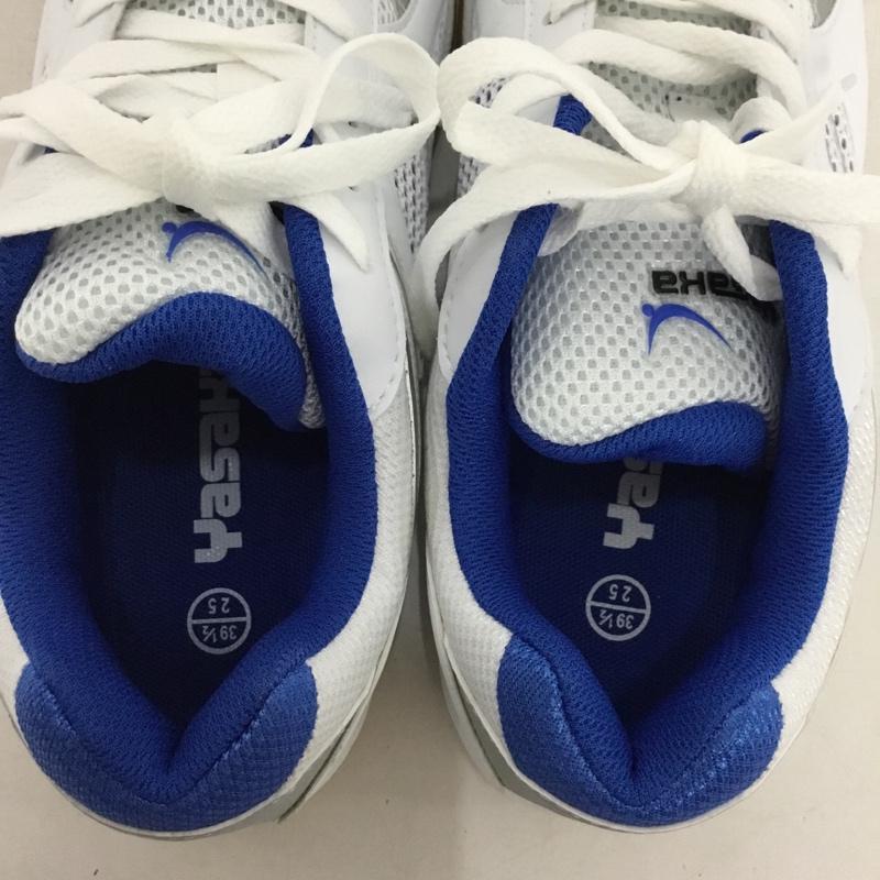 ヤサカ YASAKA スニーカー スニーカー E-200 ジェット インパクト 卓球シューズ 25cm 箱有 25.0cm ロゴ、文字 白 / ホワイト / X 青 / ブルー /  レディース USED 古着 中古 10147911