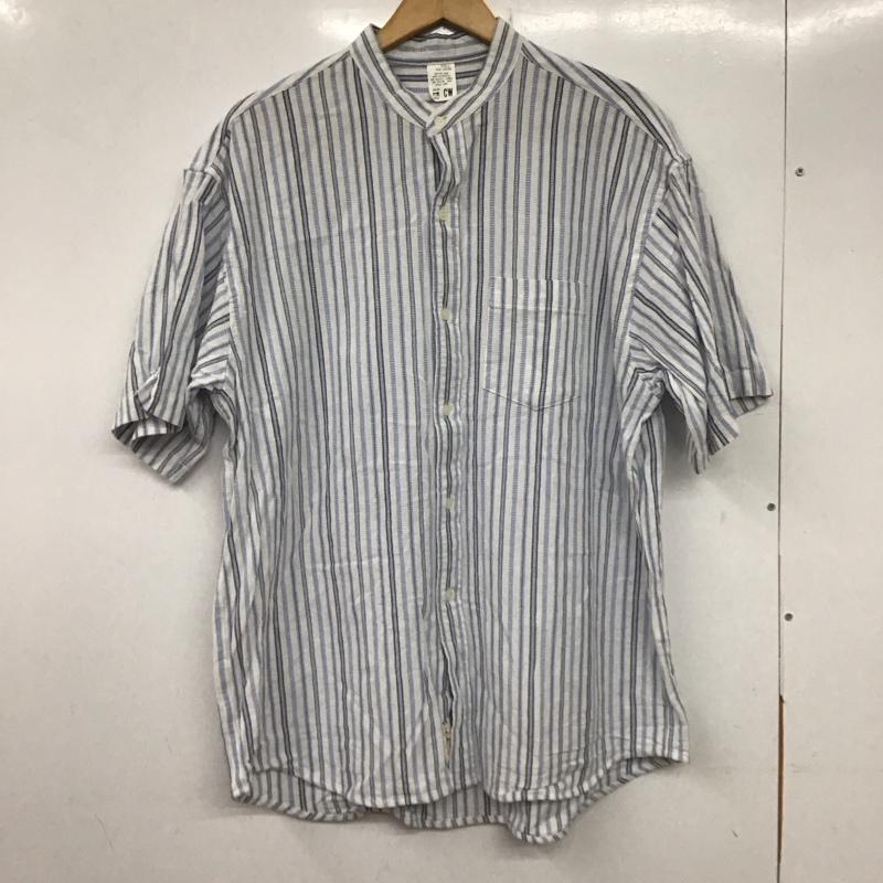 コーストワイド COASTWIDE シャツ、ブラウス 半袖 半袖シャツ ノーカラーシャツ 前ボタン L ストライプ マルチカラー / マルチカラー /  メンズ USED 古着 中古 10137621