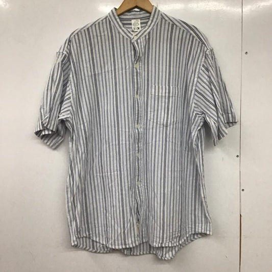 コーストワイド COASTWIDE シャツ、ブラウス 半袖 半袖シャツ ノーカラーシャツ 前ボタン L ストライプ マルチカラー / マルチカラー /  メンズ USED 古着 中古 10137621