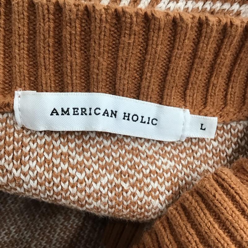 アメリカンホリック AMERICAN HOLIC ベスト ベスト HA23L2X0200 Vネックジャガードニットベスト L 総柄 白 / ホワイト / X 茶 / ブラウン /  レディース USED 古着 中古 10113799