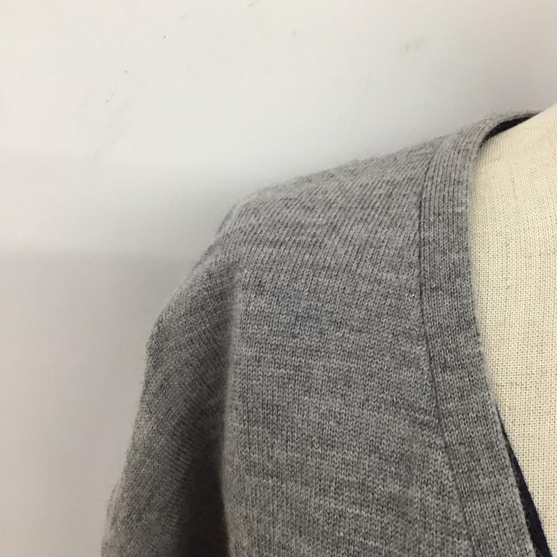 ラコステ LACOSTE ワンピース ひざ丈スカート EF5286 DEVANLAY ニットワンピース Vネック ウール 34 ワンポイント 灰 / グレー / X 白 / ホワイト / X 紺 / ネイビー /  レディース USED 古着 中古 10107939