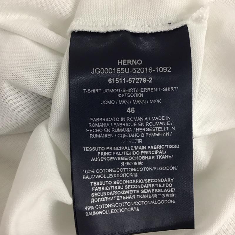 ヘルノ HERNO Tシャツ 半袖 半袖カットソー 無地Tシャツ クルーネックカットソー 46 無地 白 / ホワイト /  メンズ USED 古着 中古 10132172
