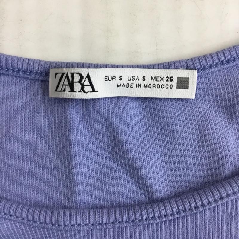 ザラ ZARA ワンピース ロングスカート 半袖ロングワンピース フレアスカート 袖レース S 無地 青 / ブルー /  レディース USED 古着 中古 10110032