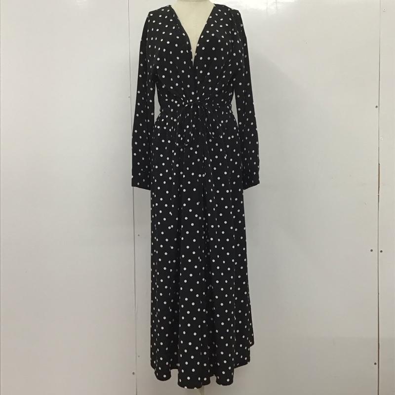 アーバンリサーチドアーズ URBAN RESEARCH DOORS ワンピース ロングスカート DR84-26E401 ドットカシュクールガウンワンピース ドット 黒 / ブラック /  レディース USED 古着 中古 10110920