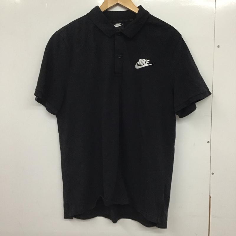 ナイキ NIKE ポロシャツ 半袖 cn8765-010 半袖ポロシャツ 半袖カットソー XXL ロゴ、文字 黒 / ブラック /  メンズ USED 古着 中古 10144874