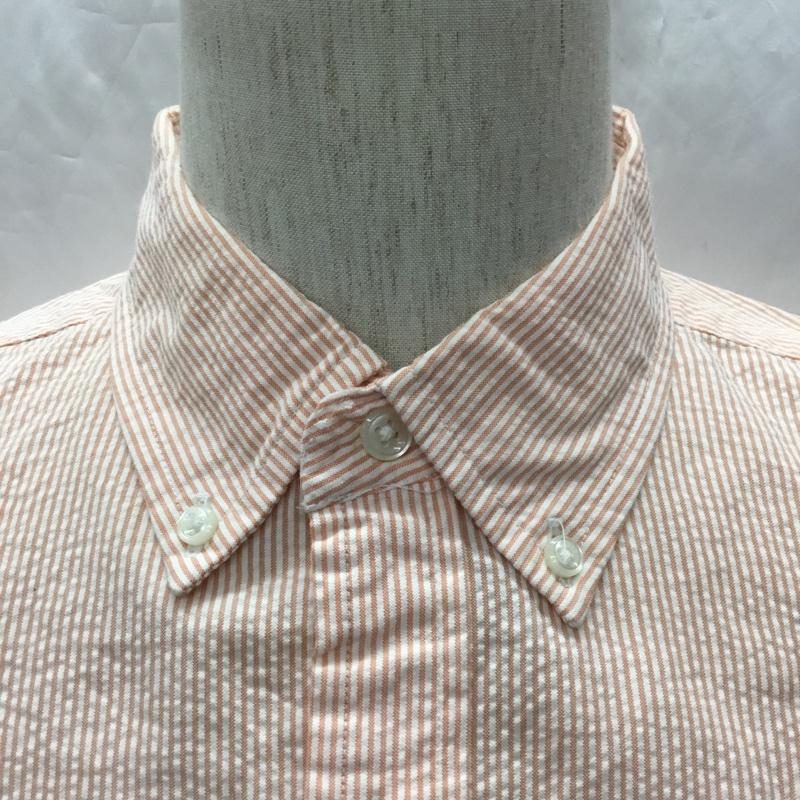 エルエルビーン L.L.Bean シャツ、ブラウス 長袖 ボタンダウンシャツ M ストライプ 白 / ホワイト / X 橙 / オレンジ /  メンズ USED 古着 中古 10112762