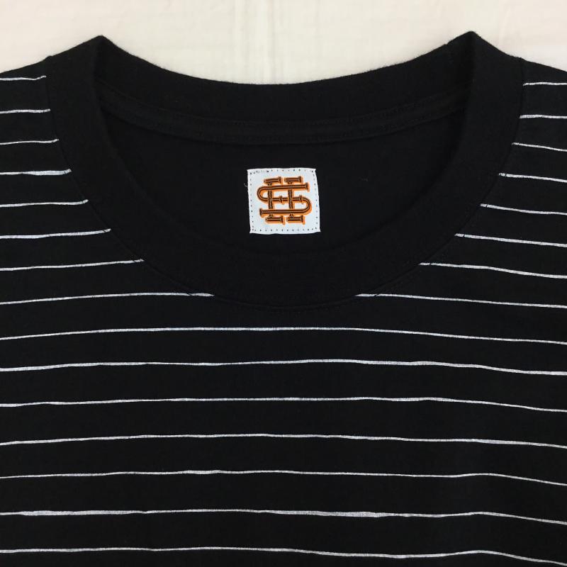 シーシー SEE SEE Tシャツ 半袖 SUPER BIG FLAT BOADER XXL ボーダー柄 黒 / ブラック / X 白 / ホワイト /  メンズ USED 古着 中古 10151112
