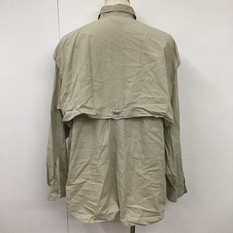 コロンビア Columbia シャツ、ブラウス 長袖 長袖シャツ カラーシャツ ポケットシャツ 長袖カットソー XL ロゴ、文字 灰 / グレー /  メンズ USED 古着 中古 10119939