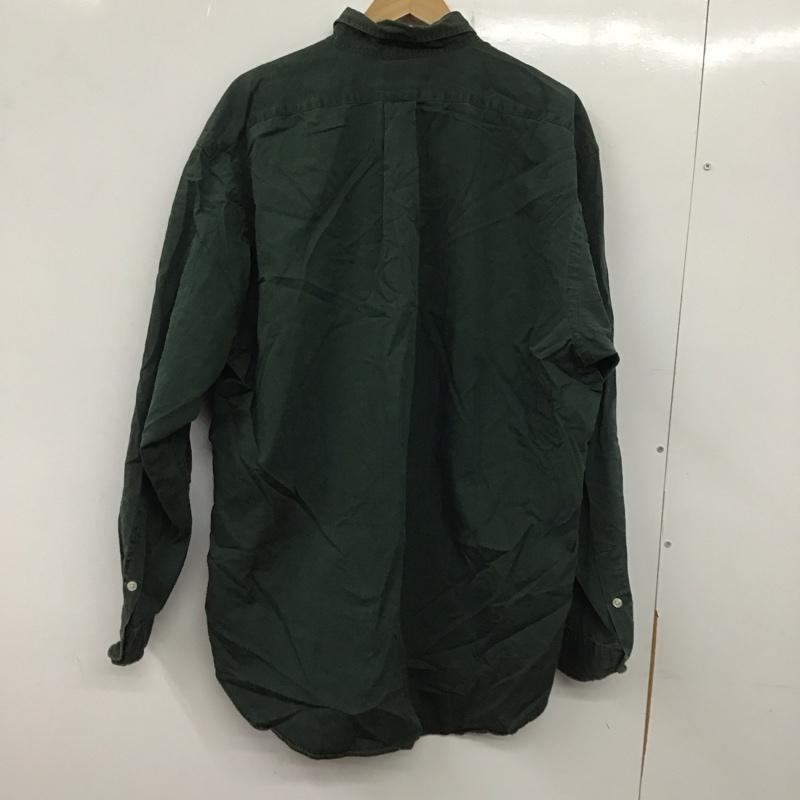 ラルフローレン RALPHLAUREN シャツ、ブラウス 長袖 長袖シャツ 無地シャツ カラーシャツ ボタンダウンシャツ XL ロゴ、文字 緑 / グリーン /  メンズ USED 古着 中古 10140106