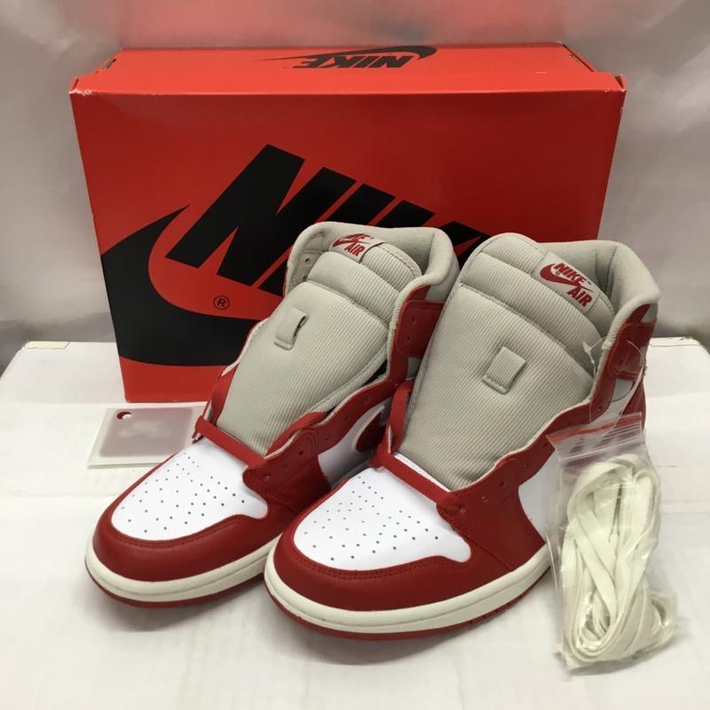 ナイキ NIKE スニーカー スニーカー DJ4891-061 WMNS AIR JORDAN 1 RETRO HIGH OG 26cm 箱有 26.0cm ロゴ、文字 白 / ホワイト / X 赤 / レッド /  メンズ USED 古着 中古 10117605
