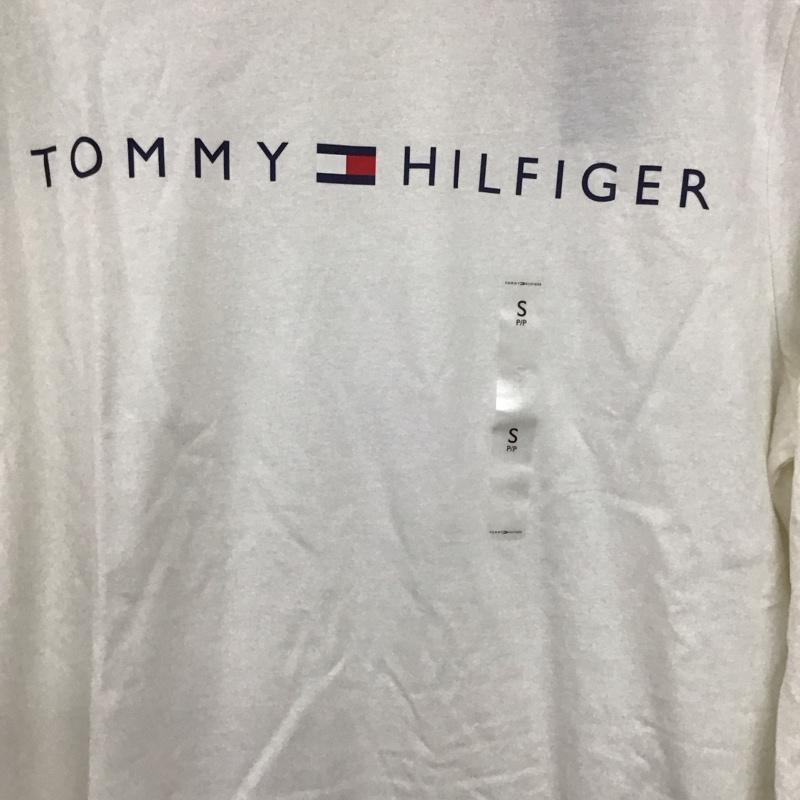 トミーヒルフィガー TOMMY HILFIGER カットソー 長袖 長袖カットソー プリントカットソー クルーネック S ロゴ、文字 白 / ホワイト /  メンズ USED 古着 中古 10132568