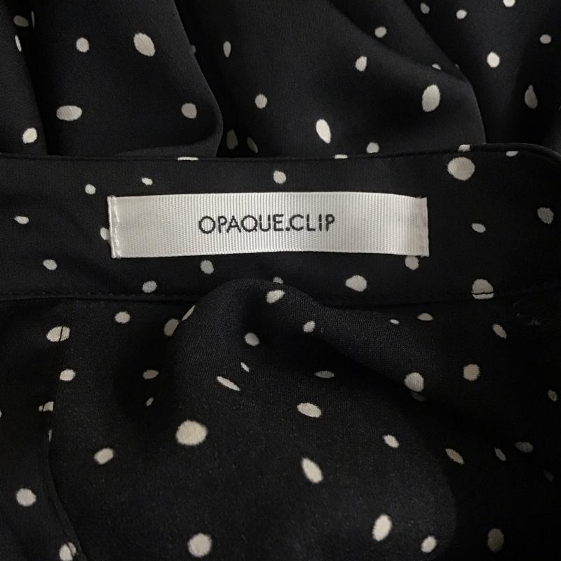 オペークドットクリップ OPAQUE.CLIP カットソー 長袖 長袖シャツカットソー クルーネックカットソー ブラウス 総柄 38 ドット 白 / ホワイト / X 黒 / ブラック /  レディース USED 古着 中古 10110319