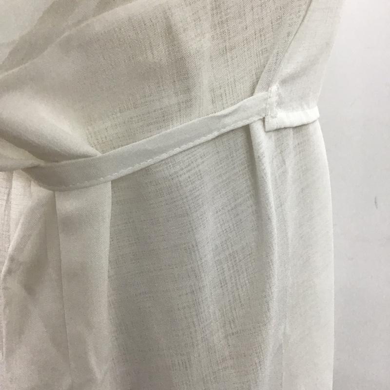 ロヴィ LOWY ワンピース ロングスカート シャツロングワンピース 半袖ワンピース ノーカラーワンピース M 無地 白 / ホワイト /  レディース USED 古着 中古 10105734