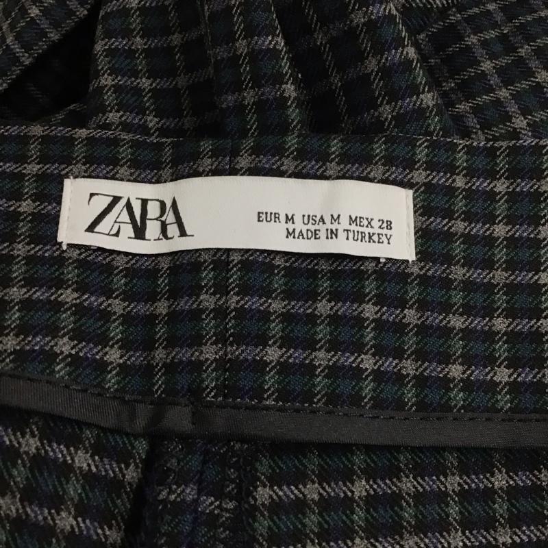 ザラ ZARA ボトムス ボトムス 8119 040 401 ワイドパンツ M チェック 黒 / ブラック / X 灰 / グレー / X 青 / ブルー / X 緑 / グリーン /  レディース USED 古着 中古 10113773