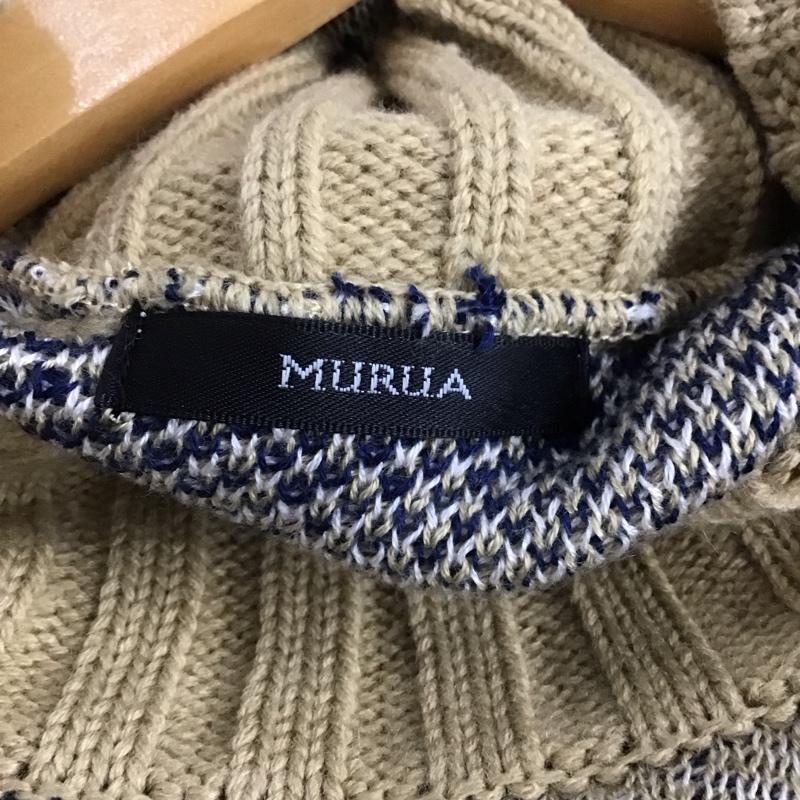 ムルーア MURUA ニット、セーター 長袖 011540503901 スタンドネック FREE チェック ベージュ / ベージュ / X 白 / ホワイト / X 紺 / ネイビー /  レディース USED 古着 中古 10146402