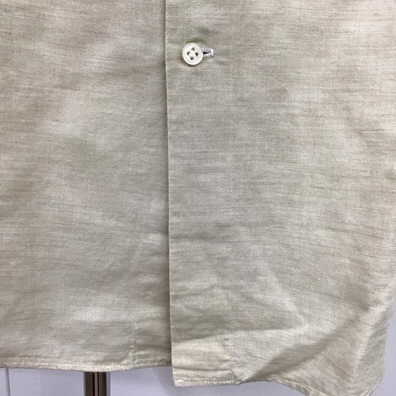 ジイングレーゼ G.INGLESE シャツ、ブラウス 長袖 コットンリネン イタリア製 ボタンダウン L 無地 ベージュ / ベージュ /  メンズ USED 古着 中古 10121348