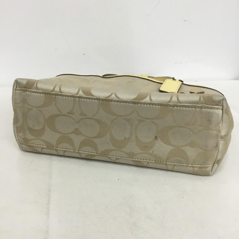 コーチ COACH ハンドバッグ ハンドバッグ F47242 シグネチャー フラワーモチーフ 総柄 黄 / イエロー / X ベージュ / ベージュ /  レディース USED 古着 中古 10150689