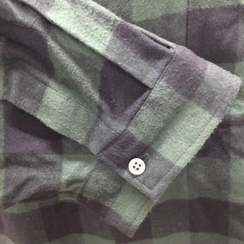 シー THEE シャツ、ブラウス 長袖 CR-SH-01 チェックフランネルシャツ 1 チェック 緑 / グリーン / X 黒 / ブラック /  メンズ USED 古着 中古 10114813