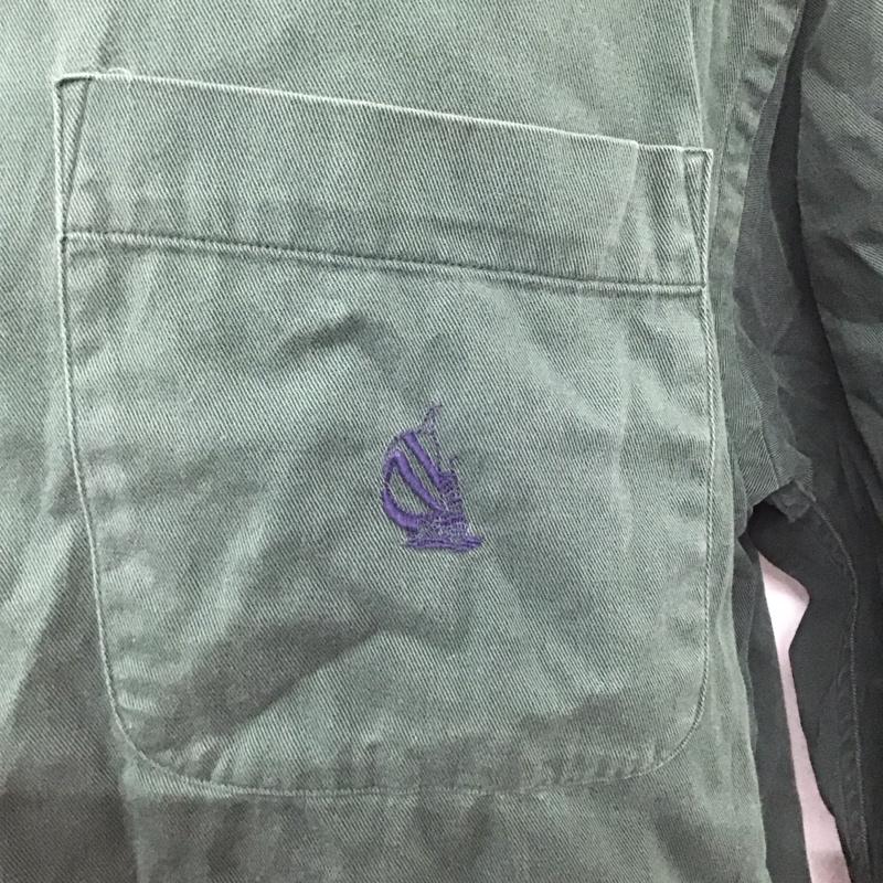 ノーティカ NAUTICA シャツ、ブラウス 長袖 襟デニム コットン ボタンダウン L ワンポイント 緑 / グリーン /  メンズ USED 古着 中古 10123206