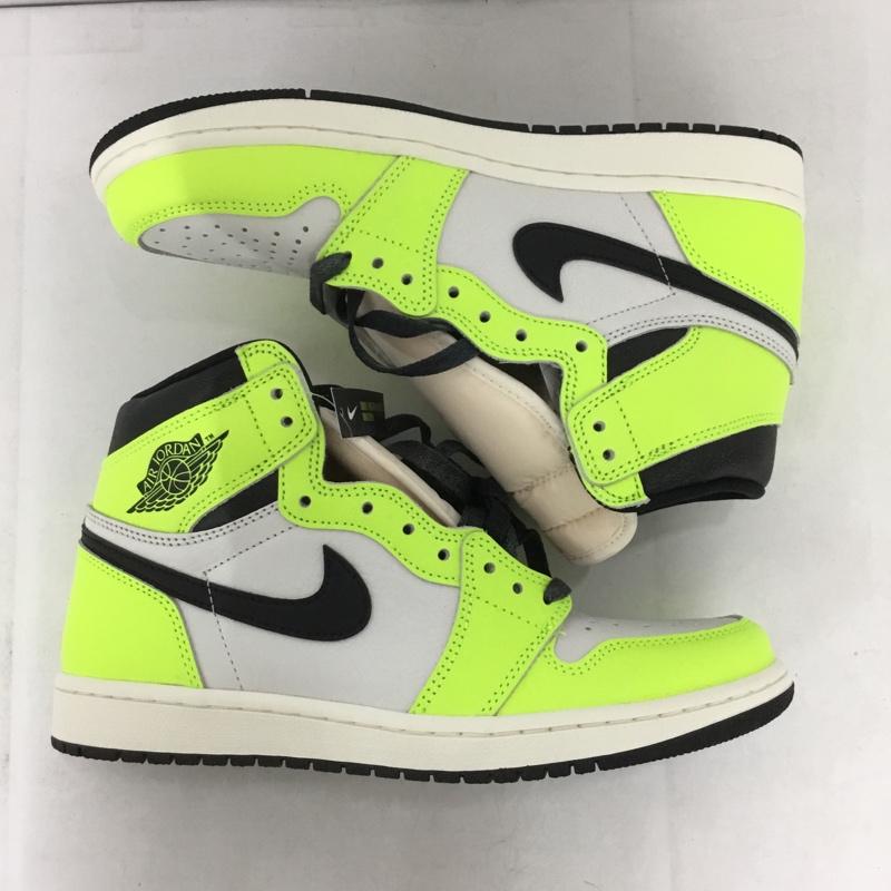 ナイキ NIKE スニーカー スニーカー 555088 702 AIR JORDAN 1 RETRO HIGH OG 27cm 箱有 27.0cm ロゴ、文字 白 / ホワイト / X 黒 / ブラック / X 黄 / イエロー /  メンズ USED 古着 中古 10145880