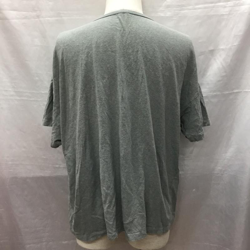 ゴーヘンプ GOHEMP Tシャツ 半袖 クルーネック 胸ポケット オーガニックコットン L 無地 灰 / グレー /  メンズ USED 古着 中古 10119803